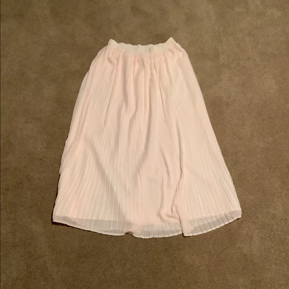 LC Lauren Conrad Maxi Skirt Pink Pleated Tulle Size M - Picture 3 of 5